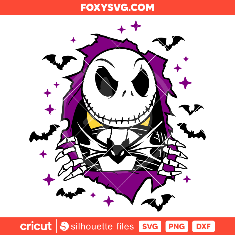 Jack Skellington Svg, Halloween Svg, Spooky Season Svg, Cricut, Silhouette SVG Cut File