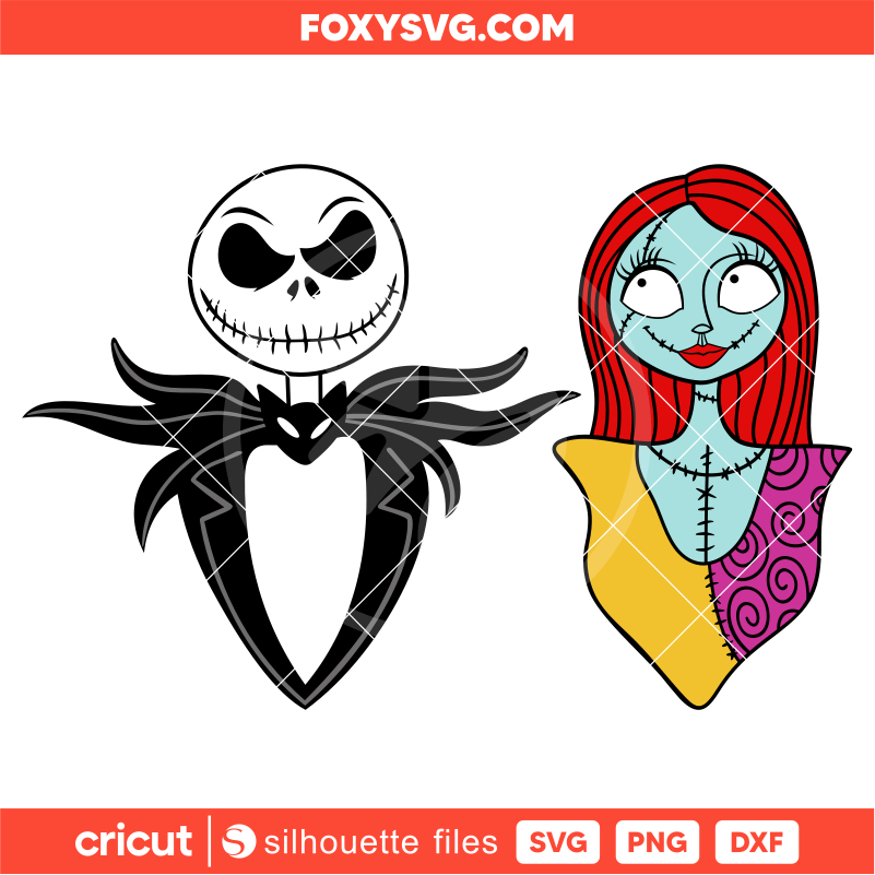 Jack and Sally Bundle Svg, Halloween Svg, Nightmare Before Christmas Svg, Cricut, Silhouette SVG Cut File