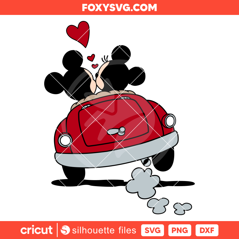 Love Mickey Minnie Car Svg, Valentine’s Day Svg, Disney Svg,  Cricut, Silhouette SVG Cut File