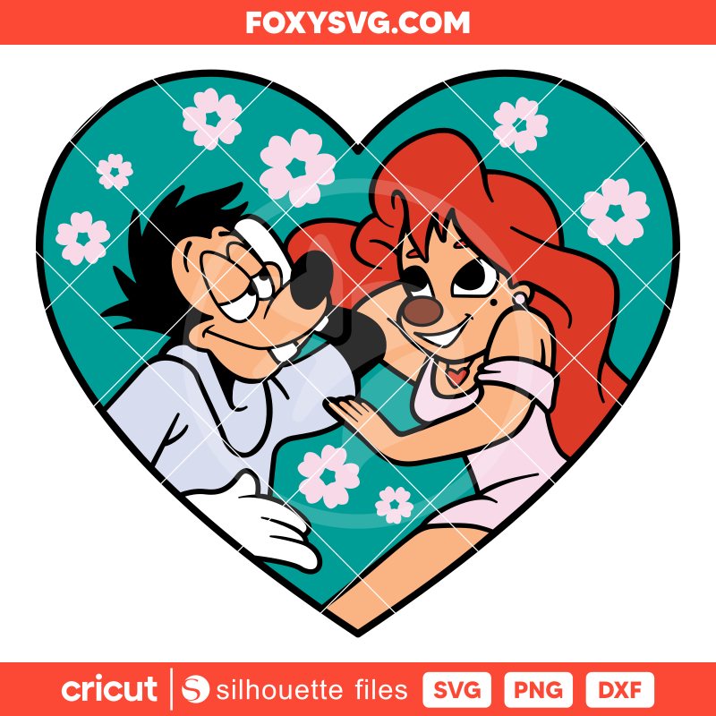 Max and Roxanne Heart Svg,  Valentine’s Day Svg, Disney Svg, Cricut, Silhouette SVG Cut File