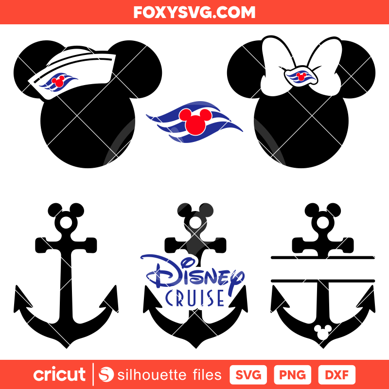 Mickey & Minnie Sailor Bundle Svg, Family Cruise Svg, Disney Svg, Cricut, Silhouette SVG Cut File
