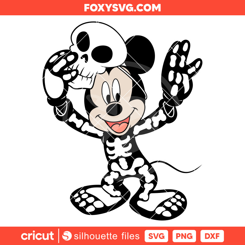 Mickey Mouse Skeleton Svg, Halloween Svg, Disney Svg, Cricut, Silhouette SVG Cut File