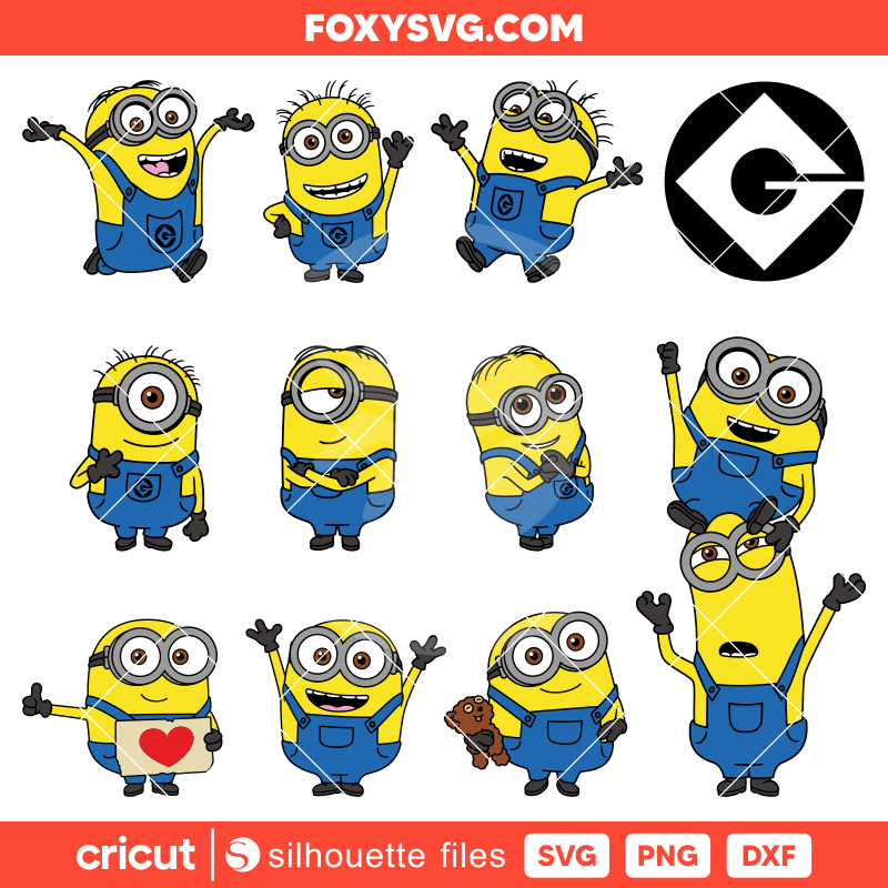 Minions Bundle Svg, Gru G Logo Svg, Despicable Me Svg, Disney Svg, Cricut, Silhouette SVG Cut File