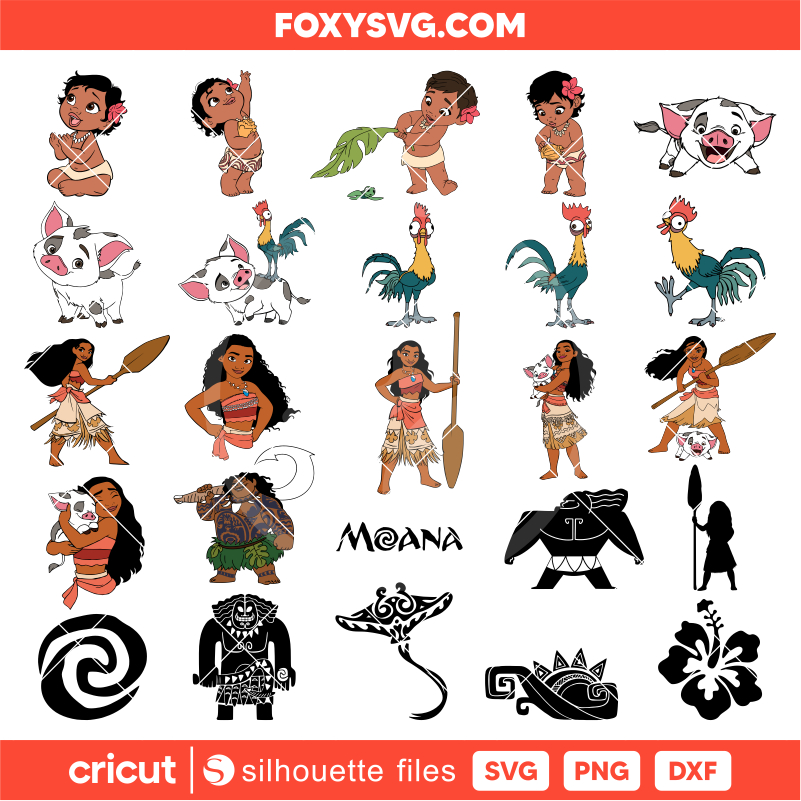 Moana Svg Bundle, Disney Layered Svg, Cricut, Silhouette SVG Cut File