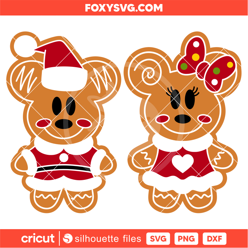 Mouse Gingerbread Cookies Svg, Christmas Svg, Merry Christmas Svg, Santa Claus Svg, Cricut, Silhouette SVG Cut File