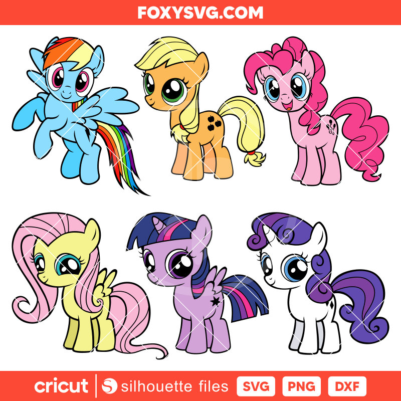 My Little Pony Bundle Svg, Cute Unicorns Svg, Disney Svg, Cricut, Silhouette SVG Cut File