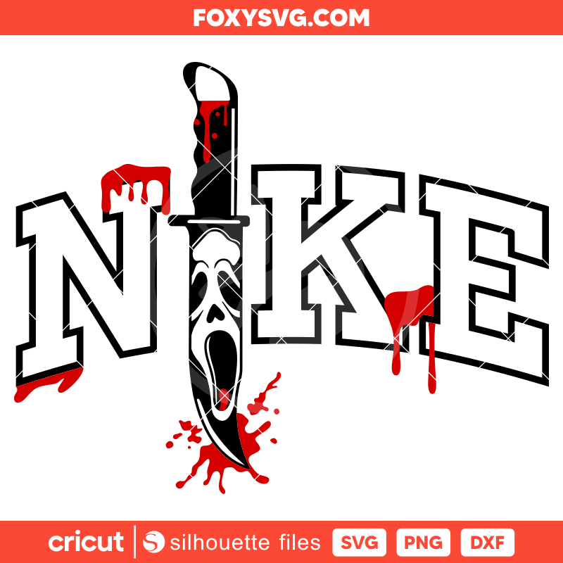 Nike Scream Knife Svg, Horror Movie Svg, Halloween Svg, Cricut, Silhouette SVG Cut File