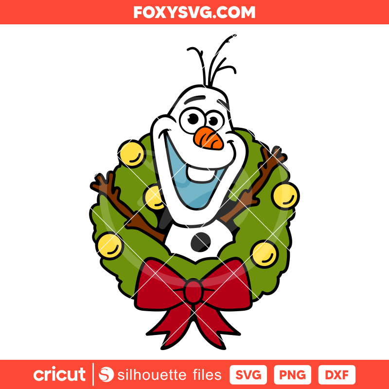 Olaf Wreath Svg, Christmas Svg, Disney Svg, Frozen Svg, Cricut, Silhouette SVG Cut File