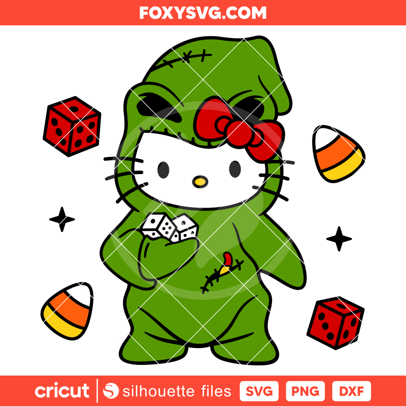 Oogie Boogie Hello Kitty Svg, Sanrio Svg, Halloween Svg, Kawaii Svg, Cricut, Silhouette SVG Cut File