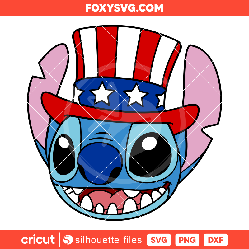 Patriotic Stitch Svg, 4th of July Svg, Disney Svg, Cricut, Silhouette SVG Cut File