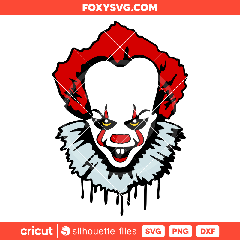 Pennywise Clown Svg, Halloween Svg, Horror Movie Svg, Cricut, Silhouette SVG Cut File