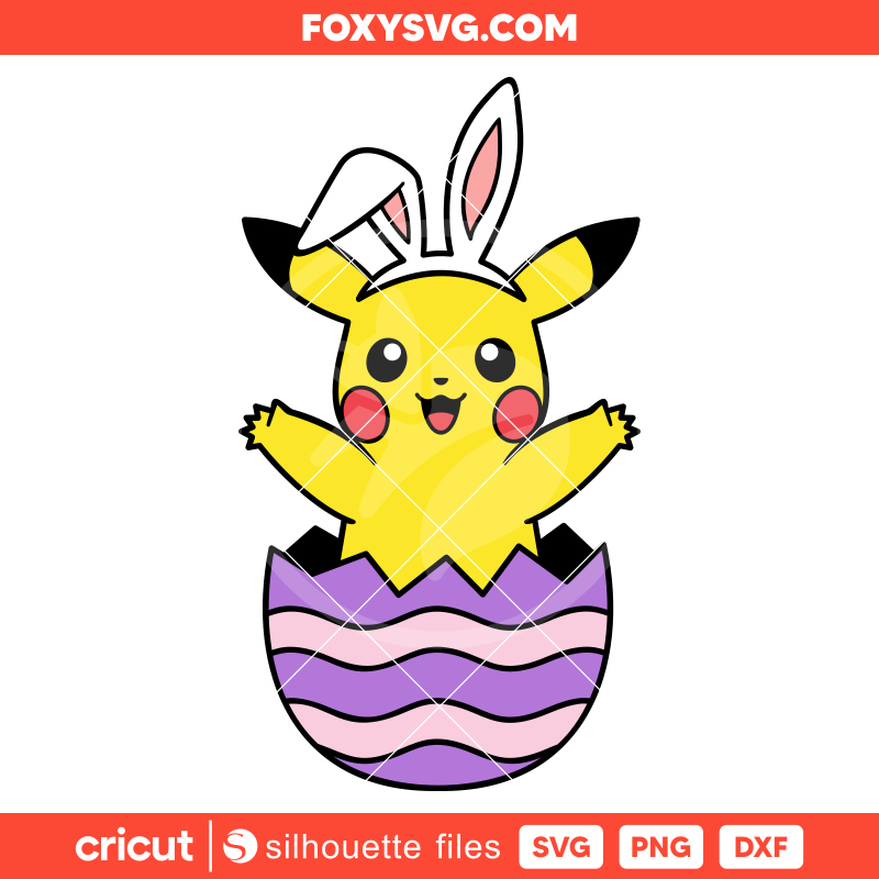 Pikachu Easter Svg, Happy Easter Svg, Pokemon Svg, Cricut, Silhouette SVG Cut File