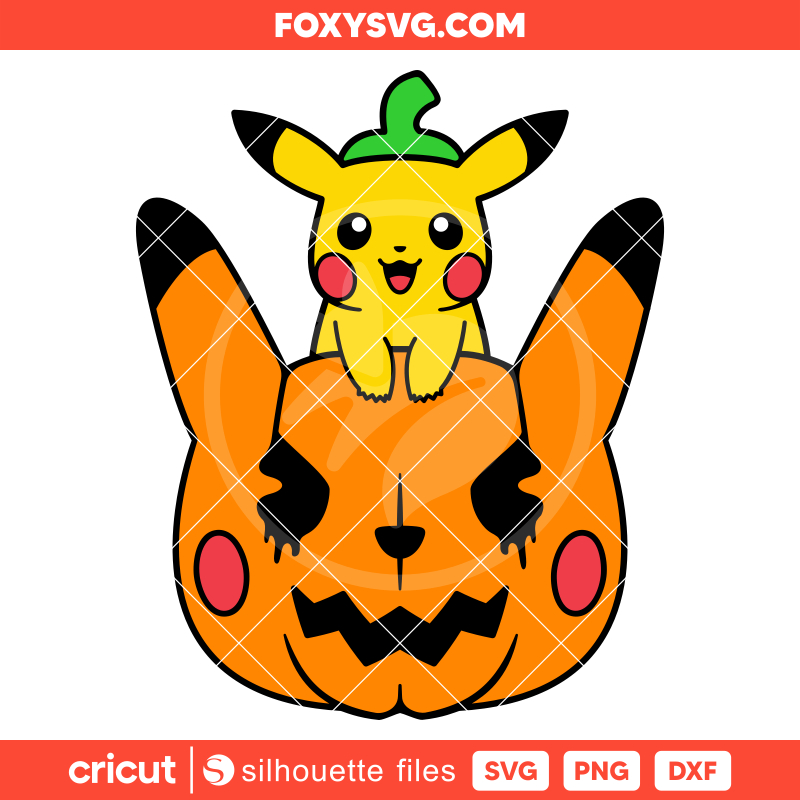 Pikachu Pumpkin Halloween Svg, Pokemon Svg, Pika-Boo Svg, Cricut, Silhouette SVG Cut File