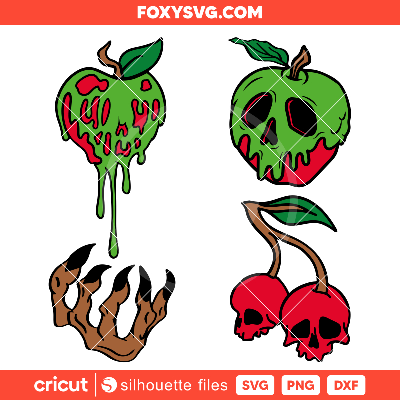 Poison Apple Svg Bundle Svg, Halloween Svg, Disney Svg, Cricut, Silhouette SVG Cut File
