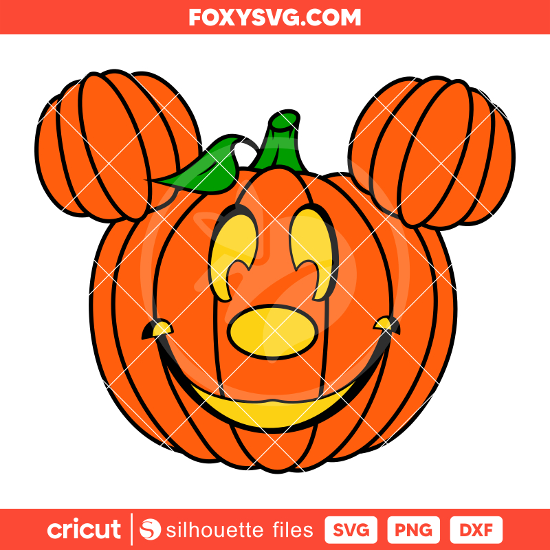 Pumpkin Head Mickey Mouse Svg, Halloween Svg, Disney Svg, Cricut, Silhouette SVG Cut File