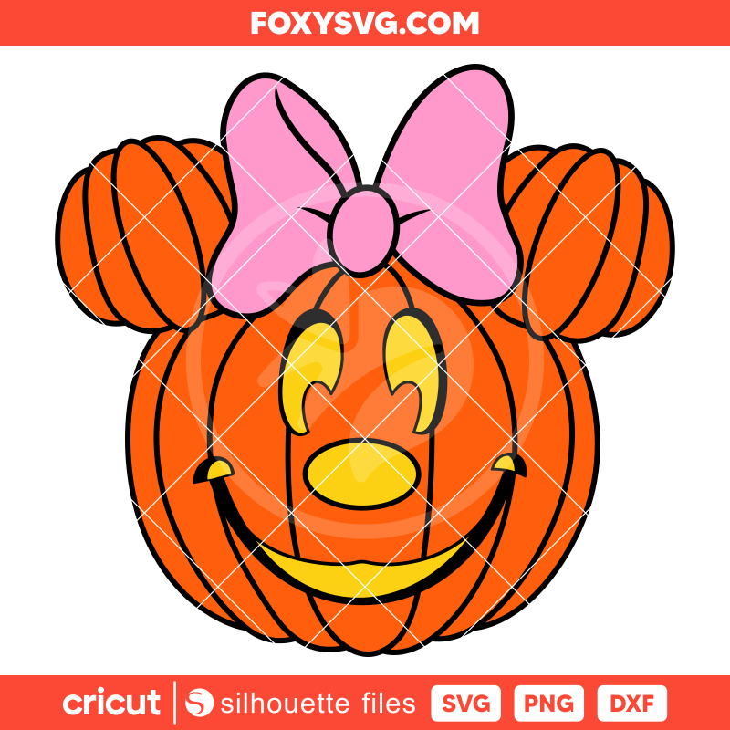 Pumpkin Head Minnie Mouse Svg, Halloween Svg, Disney Svg, Cricut, Silhouette SVG Cut File