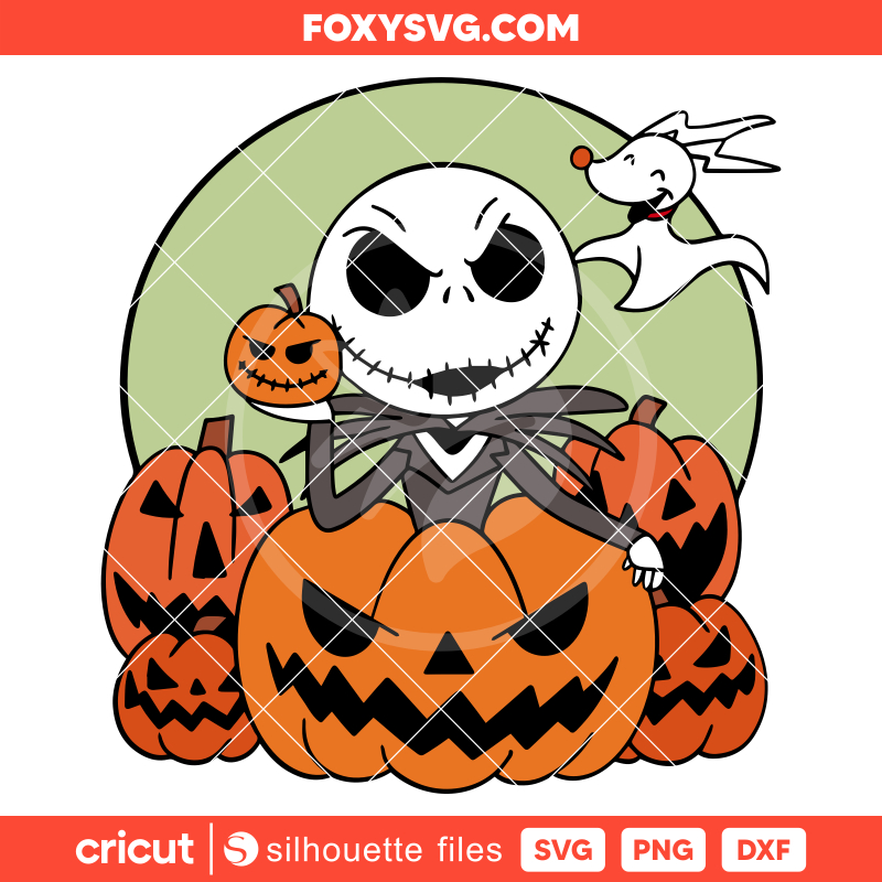 Pumpkin Jack Skellington Svg, Nightmare Before Christmas Svg, Halloween Svg, Cricut, Silhouette SVG Cut File