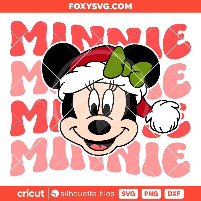 Retro Santa Minnie Svg, Christmas Svg, Disney Svg, Cricut, Silhouette SVG Cut File