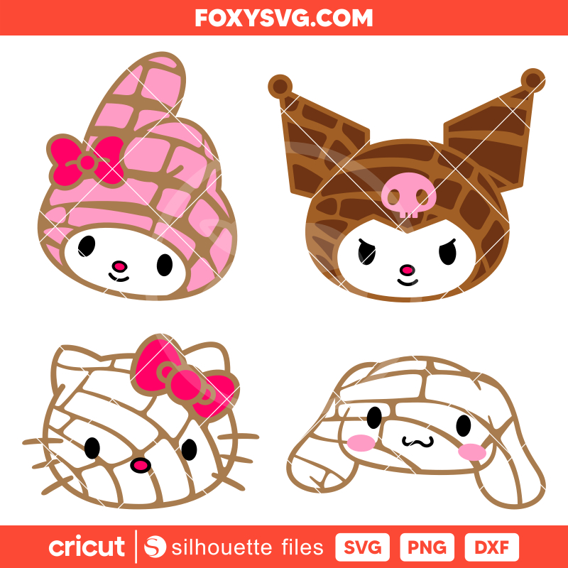 San Rio Conchas Bundle Svg, Sanrio Svg, Hello Kitty Svg, Kawaii Svg, Cricut, Silhouette SVG Cut File