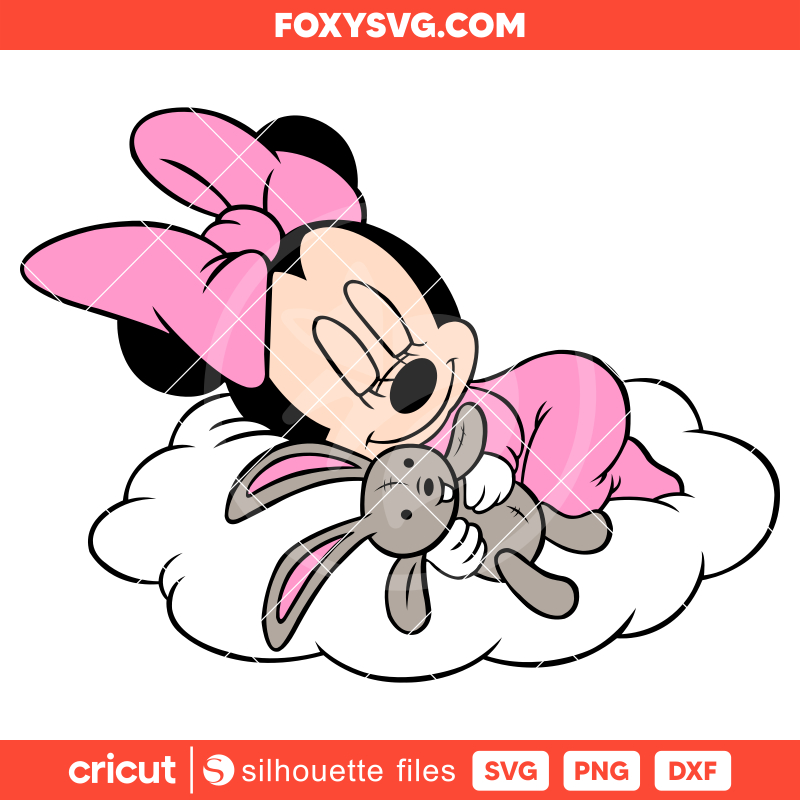 Sleeping Baby Minnie Svg, Mickey Mouse & Friends Svg, Disney Svg,  Cricut, Silhouette SVG Cut File