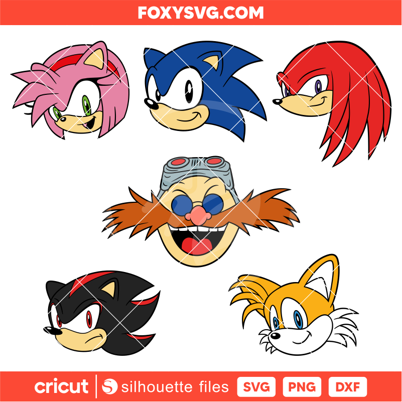 Sonic the Hedgehog Bundle Svg, Sonic & Friends Svg, Cricut, Silhouette SVG Cut File