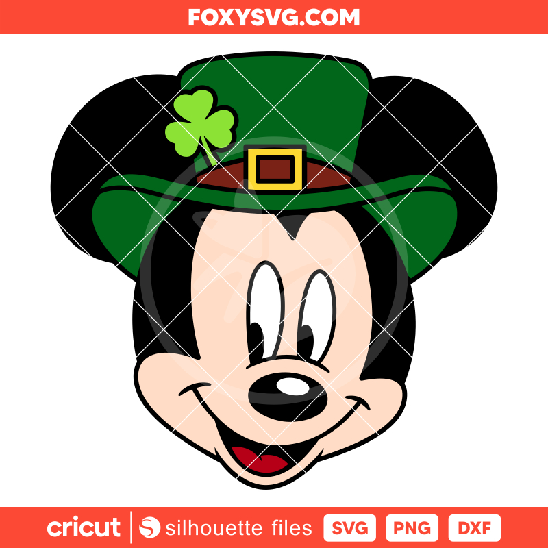 St Patrick's Day Lucky Mickey Mouse Svg, Disney Svg, Cricut, Silhouette SVG Cut File