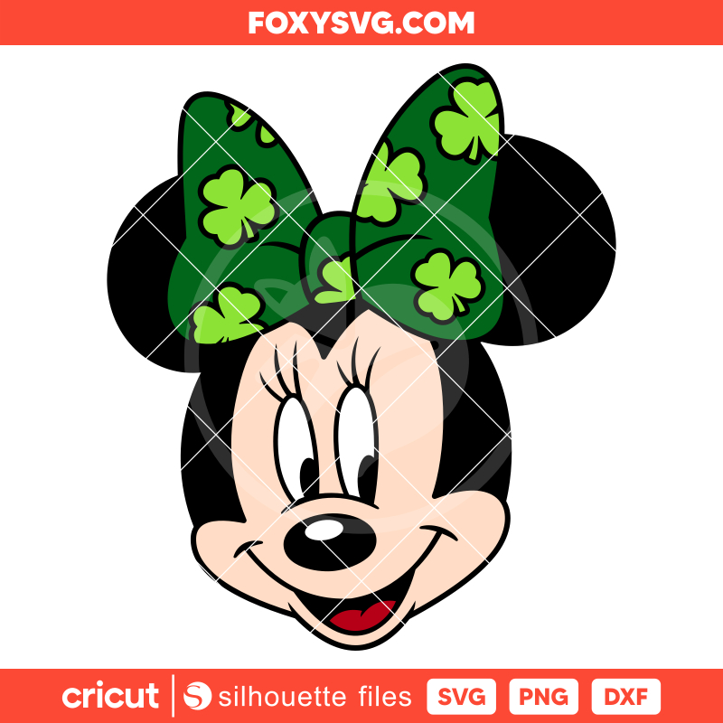 St Patrick's Day Lucky Minnie Mouse Svg, Disney Svg, Cricut, Silhouette SVG Cut File