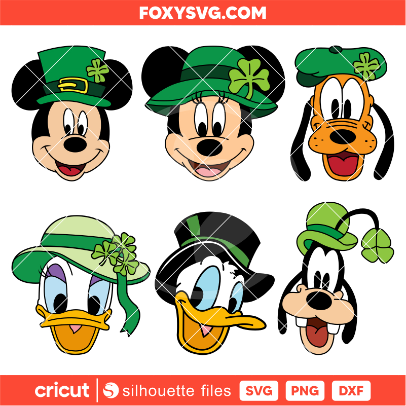 St. Patrick Mickey & Friends Bundle Svg, Disney Svg, Cricut, Silhouette SVG Cut File