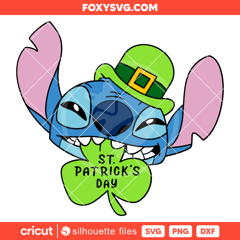 St. Patrick’s Day Stitch Svg, Lucky Svg, Disney Svg, Cricut, Silhouette SVG Cut File