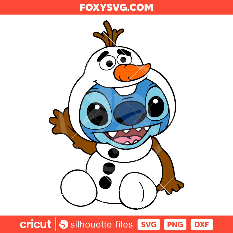 Stitch Olaf Svg, Christmas Svg, Disney Svg, Cricut, Silhouette SVG Cut File