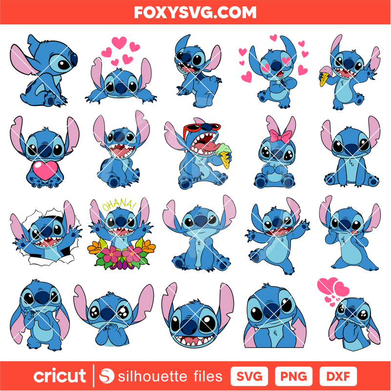 Stitch Svg Bundle, Disney Layered Svg, Cricut, Silhouette SVG Cut File