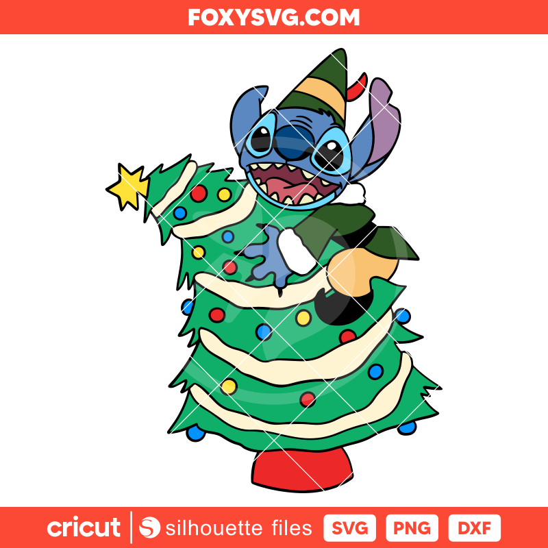 Stitch Christmas Tree Svg, Christmas Svg, Disney Svg, Cricut, Silhouette SVG Cut File
