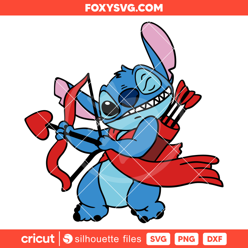Stitch Cupid Svg, Valentine’s Day Svg, Disney Svg, Cricut, Silhouette SVG Cut File