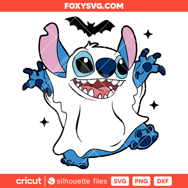 Stitch Ghost Svg, Halloween Svg, Disney Svg, Cricut, Silhouette SVG Cut File