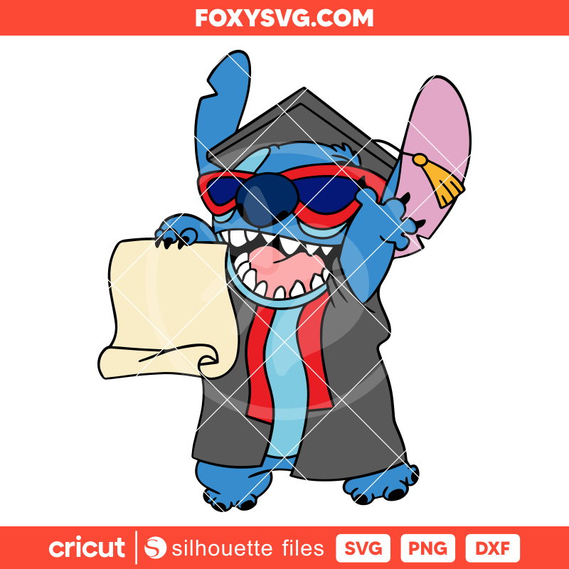 Stitch Graduation 2025 Svg, Senior Svg, School Svg, Disney Svg, Cricut, Silhouette SVG Cut File
