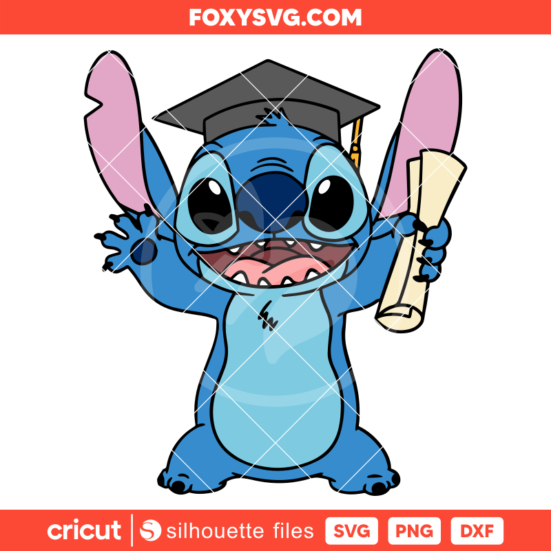 Stitch Graduation Svg, Senior Svg, School Svg, Disney Svg, Cricut, Silhouette SVG Cut File