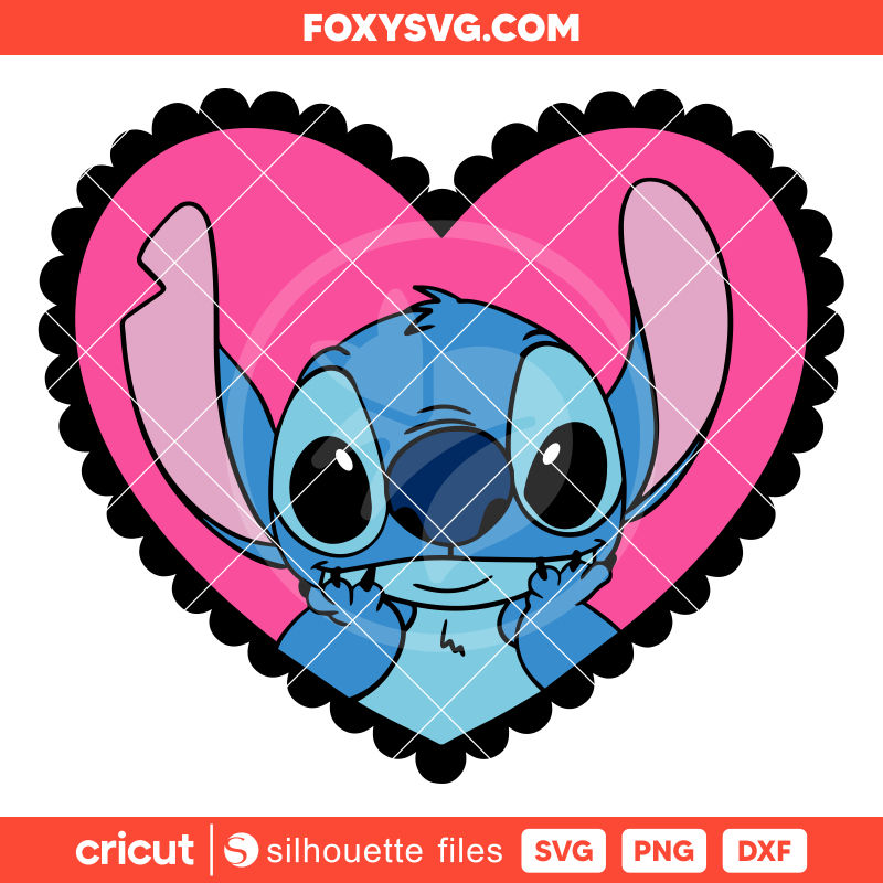 Stitch Heart Svg,  Valentine’s Day Svg, Disney Svg, Cricut, Silhouette SVG Cut File