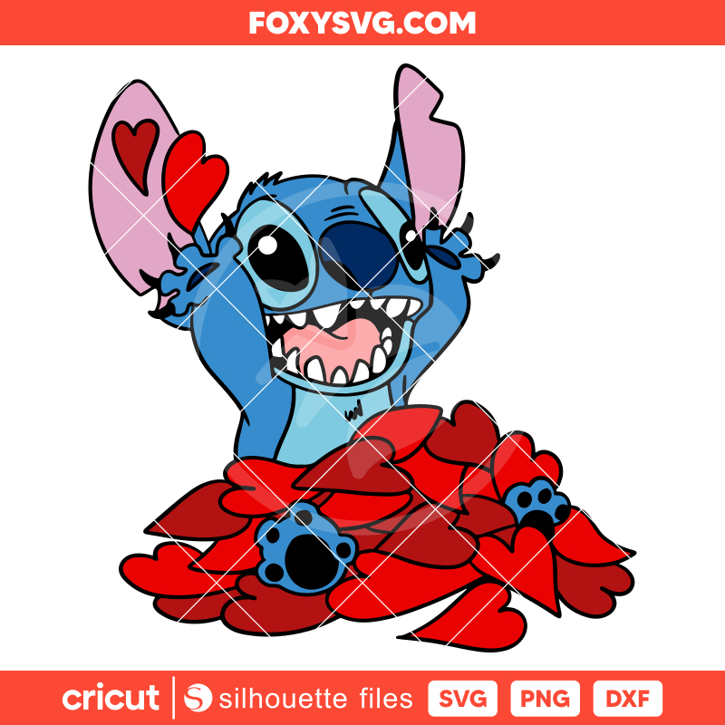 Stitch Love Day Svg, Valentine’s Day Svg, Disney Svg, Cricut, Silhouette SVG Cut File