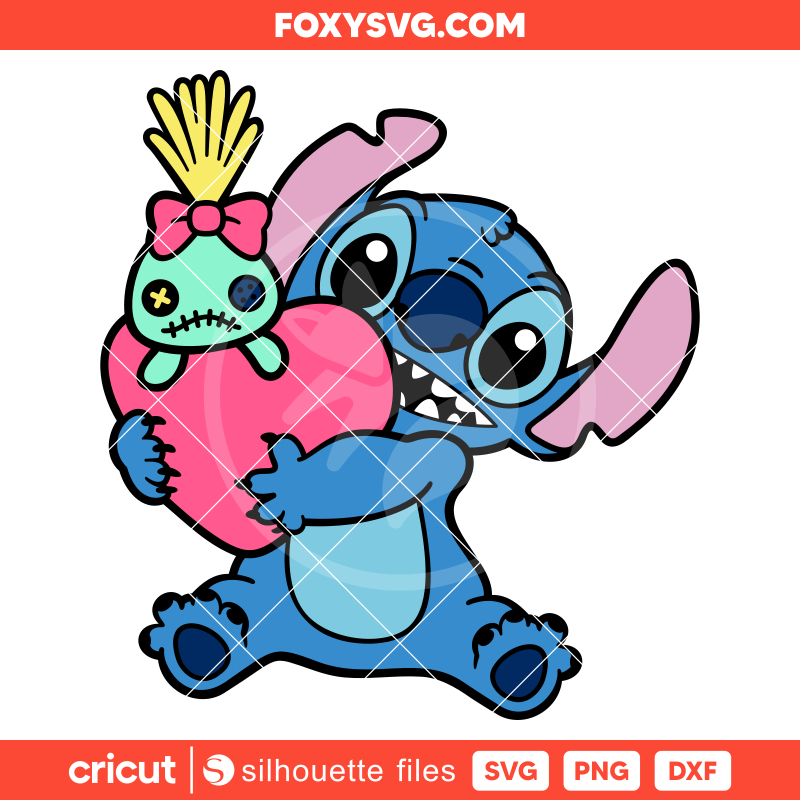 Stitch Scrump Svg, Valentine’s Day Svg, Disney Svg, Cricut, Silhouette SVG Cut File