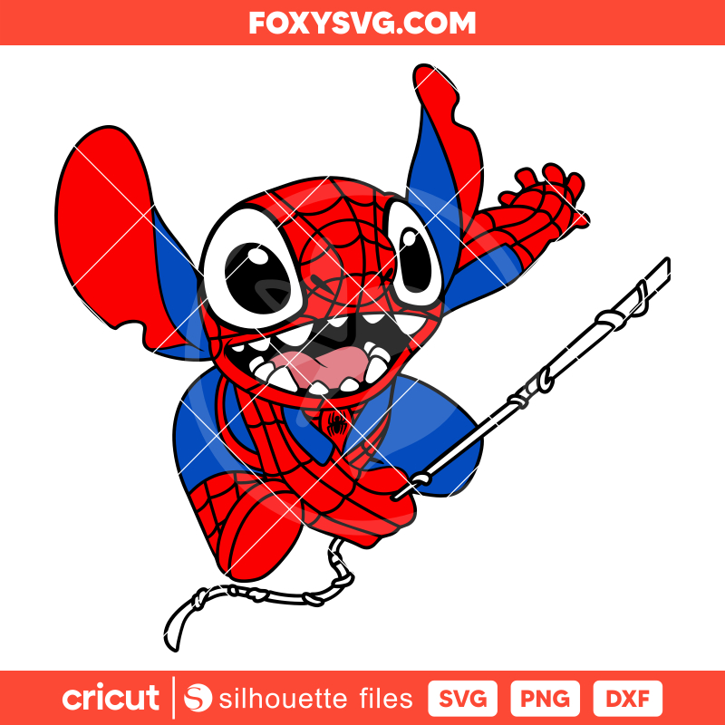 Stitch Spiderman Svg, Super Hero Svg, Marvel Svg, Disney Svg, Cricut, Silhouette SVG Cut File