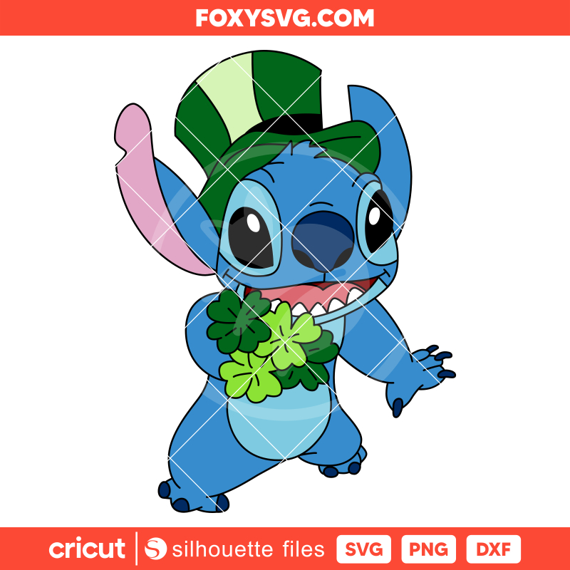 Stitch St. Patricks Day Svg, Lucky Svg, Disney Svg, Cricut, Silhouette SVG Cut File