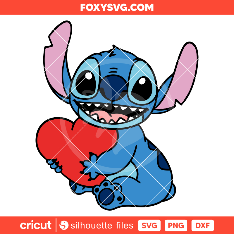 Stitch V-day Svg,  Valentine’s Day Svg, Disney Svg, Cricut, Silhouette SVG Cut File