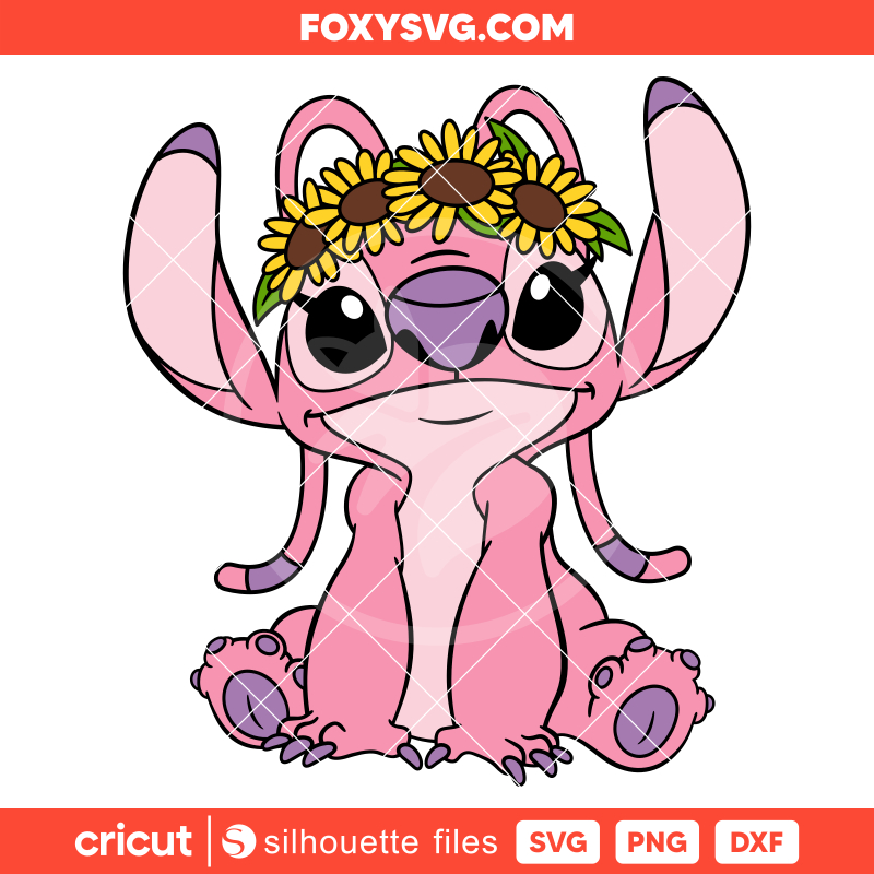 Sunflower Angel Svg, Lilo & Stitch Svg, Disney Svg, Cricut, Silhouette SVG Cut File