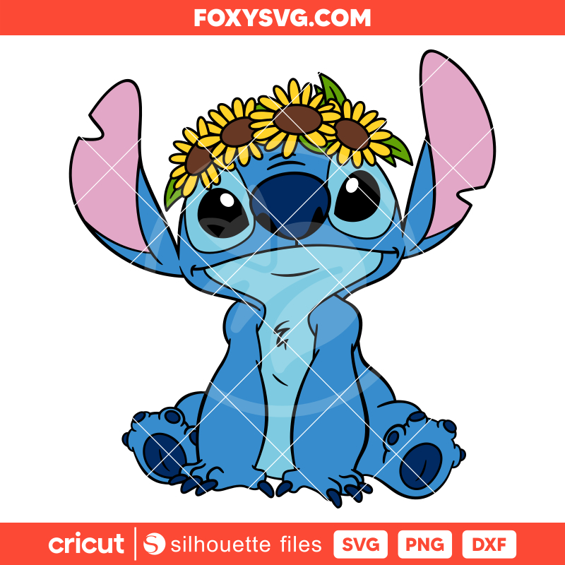 Sunflower Stitch Svg, Lilo & Stitch Svg, Disney Svg, Cricut, Silhouette SVG Cut File