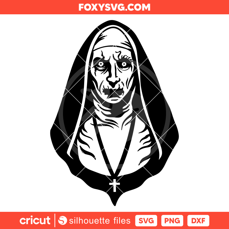 The Nun Svg, Demon Nun Svg, Halloween Svg, Horror Movie Svg, Cricut, Silhouette SVG Cut File