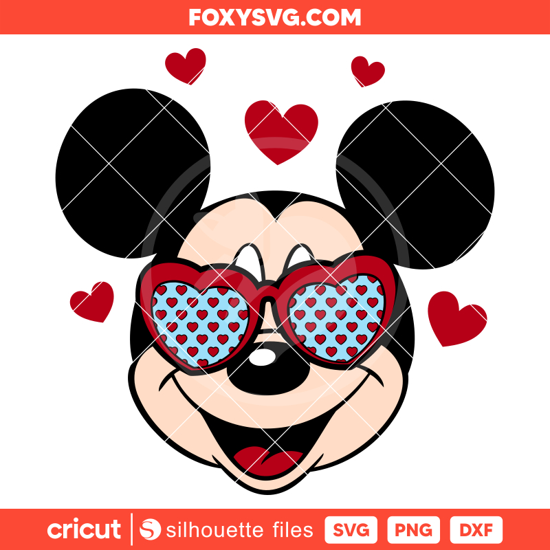 Valentine's Day Mickey Mouse Svg, Disney Svg, Cricut, Silhouette SVG Cut File