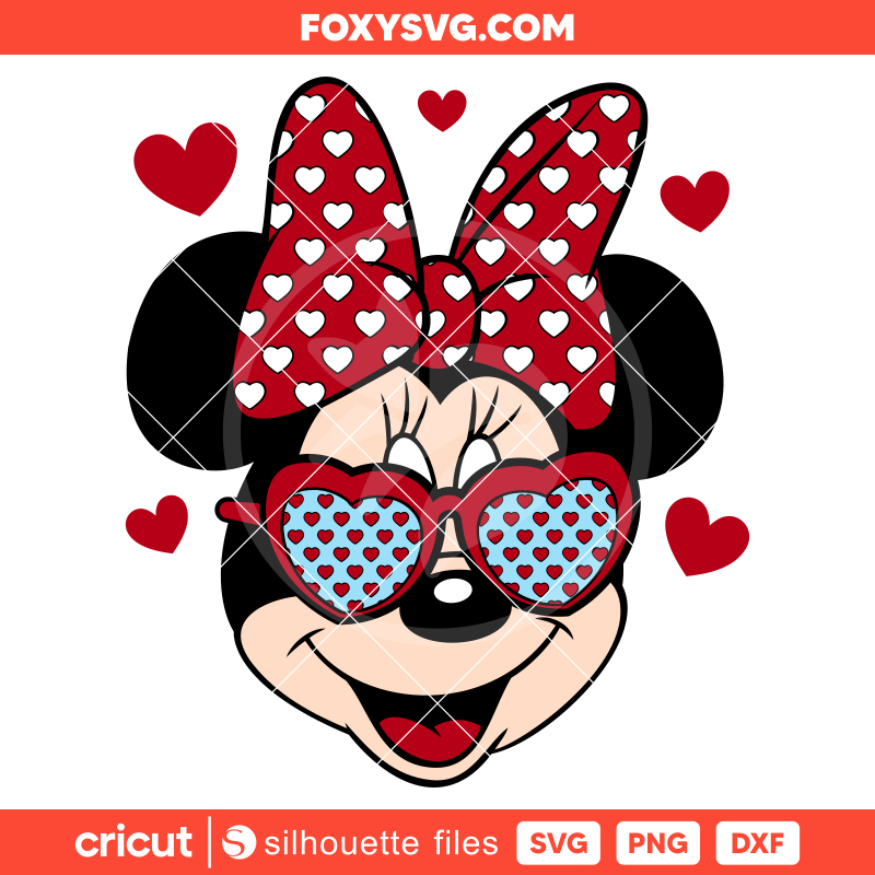 Valentine's Day Minnie Mouse Svg, Disney Svg, Cricut, Silhouette SVG Cut File