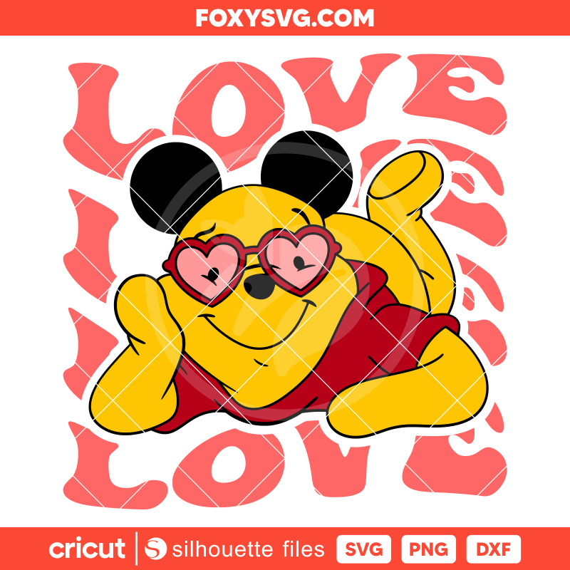 Winnie the Pooh Valentine’s Day Svg, Disney Svg, Cricut, Silhouette SVG Cut File