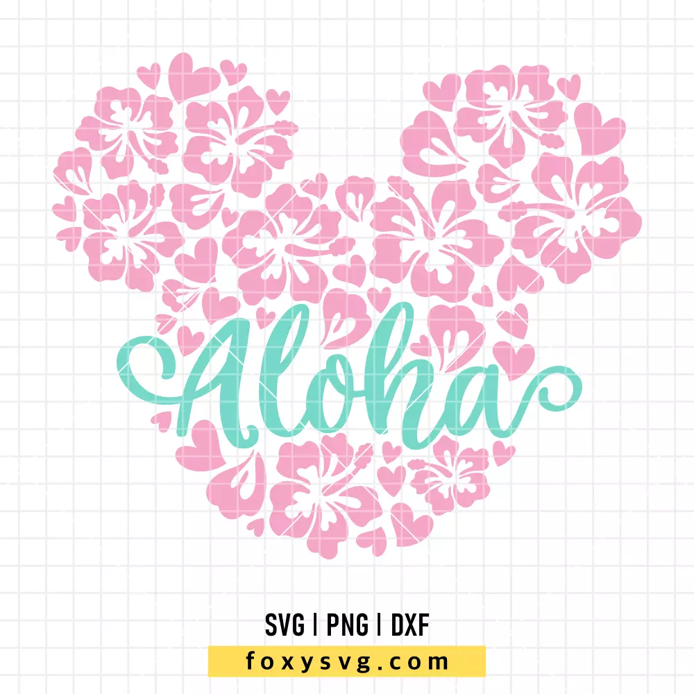 Aloha Mickey Mouse SVG, PNG | Disney SVG Cut File for Cricut & Silhouette