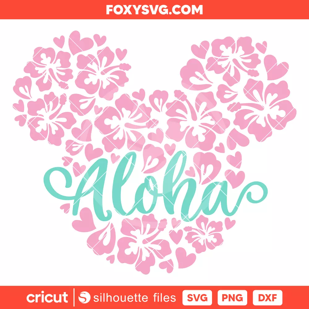 Aloha Mickey Mouse Svg, Summer Svg, Disney Svg, Cricut, Silhouette SVG Cut File